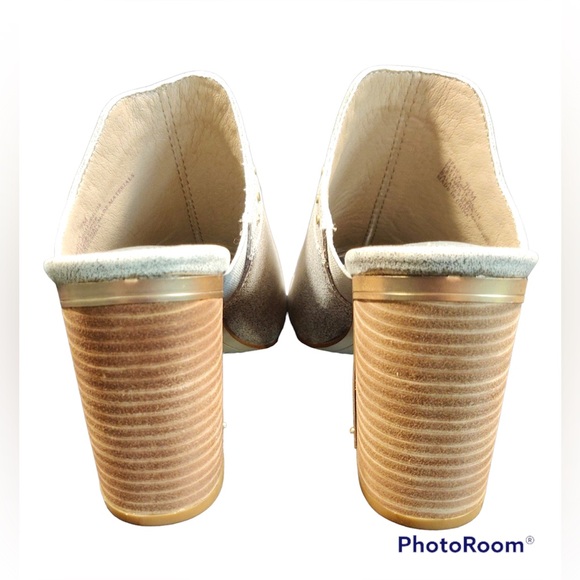 NEW LATIGO SERICA leather sandal grey 7 open toe block wooden heel - Picture 6 of 9